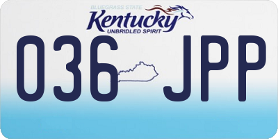 KY license plate 036JPP