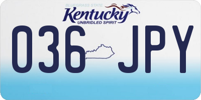 KY license plate 036JPY