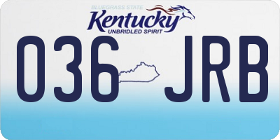 KY license plate 036JRB