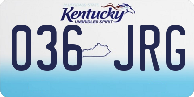 KY license plate 036JRG