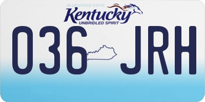 KY license plate 036JRH