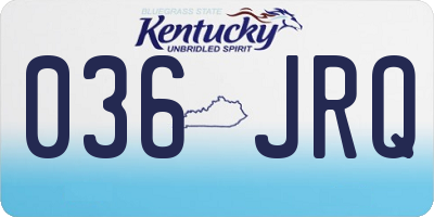 KY license plate 036JRQ