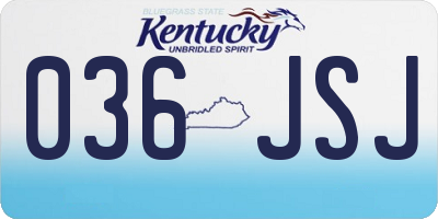 KY license plate 036JSJ