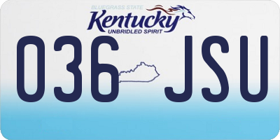 KY license plate 036JSU
