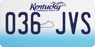 KY license plate 036JVS