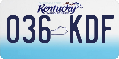 KY license plate 036KDF
