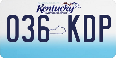 KY license plate 036KDP