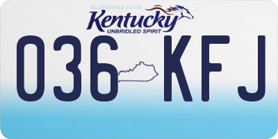 KY license plate 036KFJ