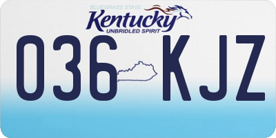 KY license plate 036KJZ