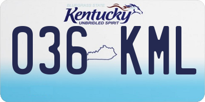 KY license plate 036KML