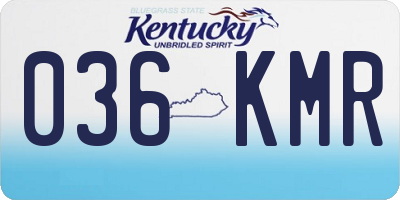 KY license plate 036KMR