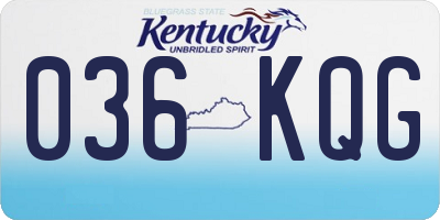 KY license plate 036KQG