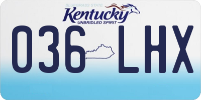 KY license plate 036LHX