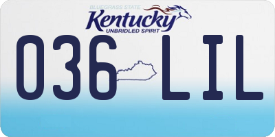 KY license plate 036LIL