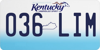 KY license plate 036LIM