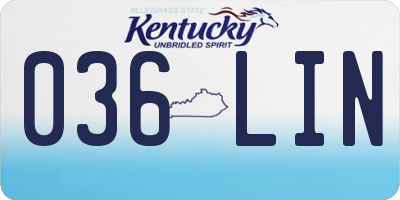 KY license plate 036LIN