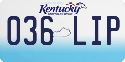 KY license plate 036LIP