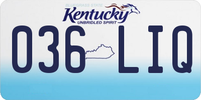 KY license plate 036LIQ