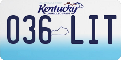 KY license plate 036LIT