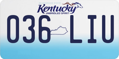 KY license plate 036LIU