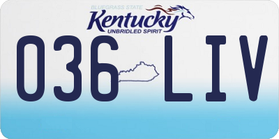KY license plate 036LIV