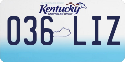 KY license plate 036LIZ