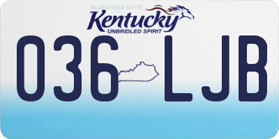 KY license plate 036LJB