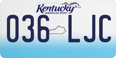 KY license plate 036LJC