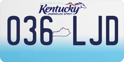 KY license plate 036LJD