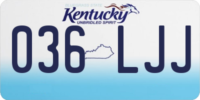 KY license plate 036LJJ