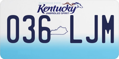KY license plate 036LJM