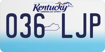 KY license plate 036LJP