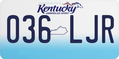KY license plate 036LJR