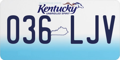 KY license plate 036LJV