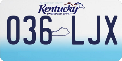 KY license plate 036LJX