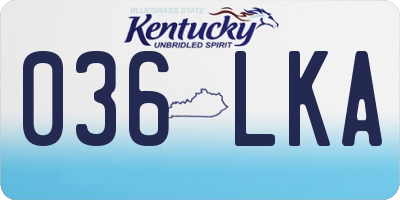 KY license plate 036LKA