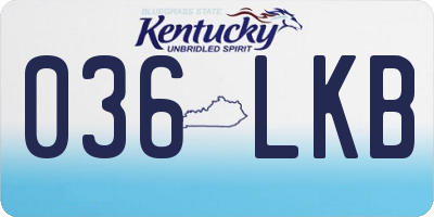 KY license plate 036LKB