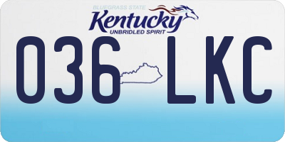 KY license plate 036LKC