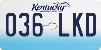 KY license plate 036LKD
