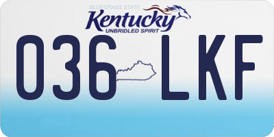 KY license plate 036LKF