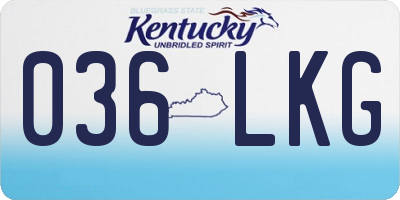 KY license plate 036LKG