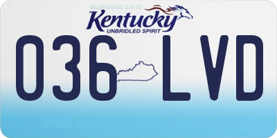 KY license plate 036LVD