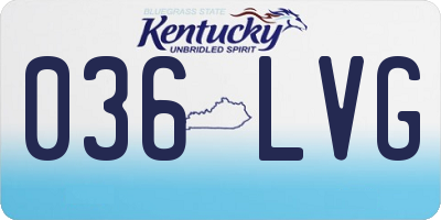 KY license plate 036LVG