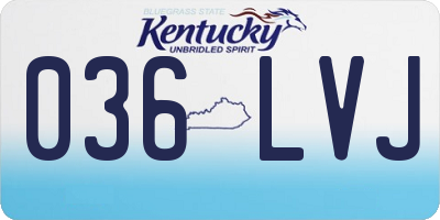 KY license plate 036LVJ