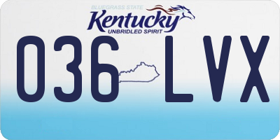 KY license plate 036LVX