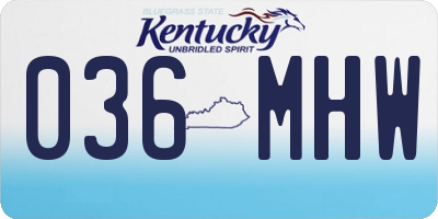 KY license plate 036MHW