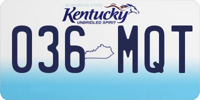 KY license plate 036MQT