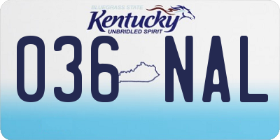 KY license plate 036NAL