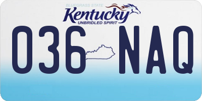 KY license plate 036NAQ