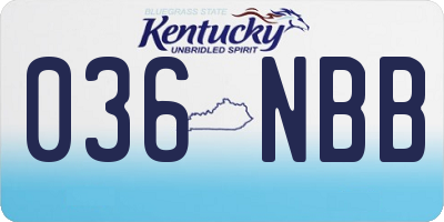 KY license plate 036NBB